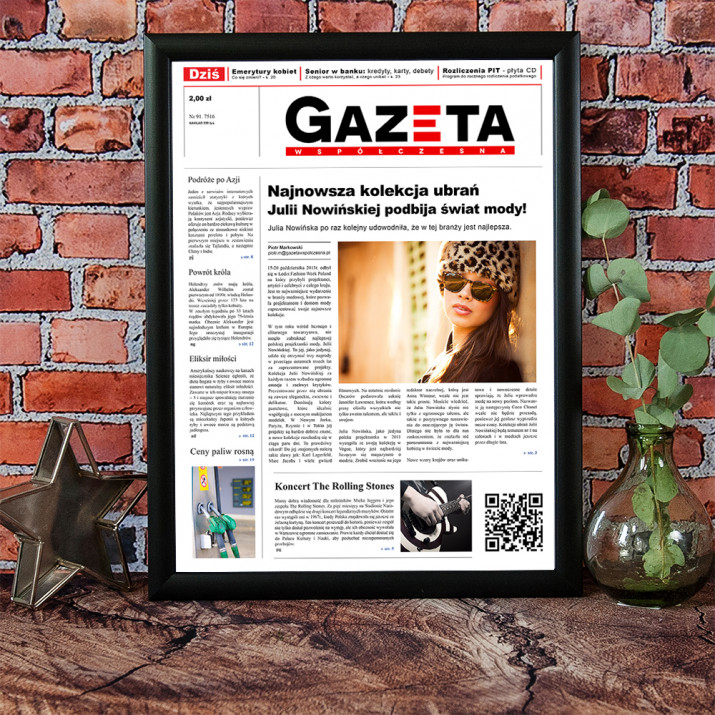Najlepsza Projektantka Mody - Okładka Gazety
